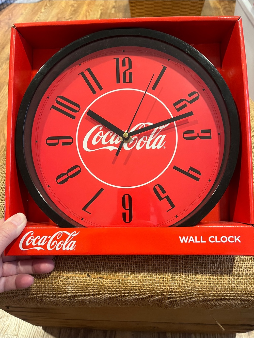 Coca Cola Red and Black Logo Wall Clock